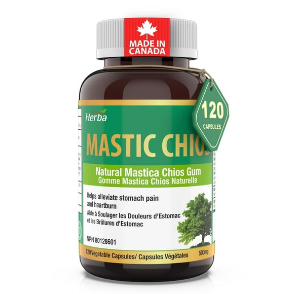 Herba Mastic Gum Capsules 500mg - 120 Capsules | Made in Canada