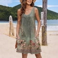 thumbnail image 4 of Robe Décontractée pour Femmes, Robe pour Femmes, Mode Décontractée Robe Imprimée Sans Manches Col en V avec Poche, Robe Sans Manches pour Femmes, Robe Décontractée pour Femmes, 4 of 7