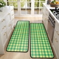 thumbnail image 4 of Kitchen Rugs Sets Of 2,Green Yellow Checkerboard Checkered Pattern Anti Fatigue Kitchen Mat Rugs Non Slip Washable,Decorative Kitchen Floor Mats for Kitchen,Sink,Laundry,17"x47"+17"x47", 4 of 5