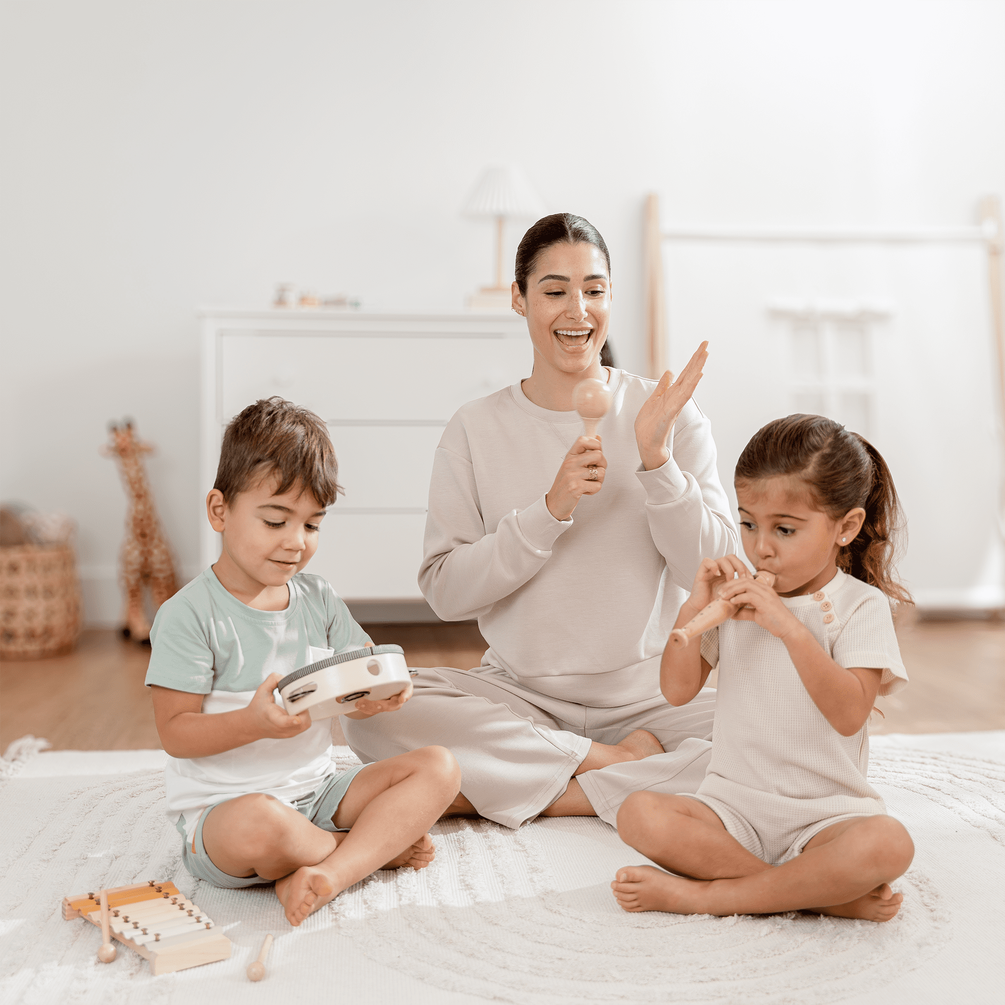 Comfy Cubs 4-Piece Kids Musical Instruments, Montessori Toys, Creativity & Motor Skill for Toddlers