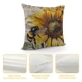 thumbnail image 4 of PHYHOO Summer Vintage Sunflower Pillow Cover – Rustic Aesthetic with Bee and Antique Music Sheet Detail, Ideal for Living Room and Bedroom Decor White, 4 of 5