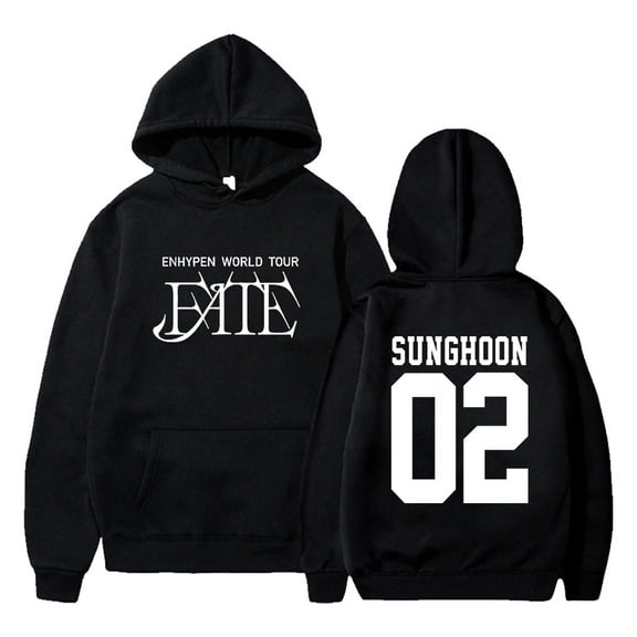Kpop Enhypen FATE World Tour Hoodie SUNGHOON Merch Long Sleeve Streetwear Women Men Hooded Sweatshirt
