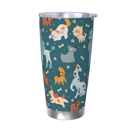 

Vsdgher Dogs 20 Oz Stainless Steel Vacuum Insulated Travel Mug Coffee Cup for Home Office Outdoor Works Great for Ice Drinks and Hot Beverage -Without Straw