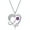 Purple, variant on 18k White Gold Plated Women Heart Pendant Jewelry Necklace