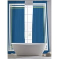 thumbnail image 5 of Sheer Curtains 84 inches Long 2 Panels Set Blue Color Block Light Filtering Sheer Drapes Rod Pocket Window Curtains for Living Room/Bedroom, Abstract Yellow Lines, 5 of 8
