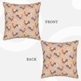 thumbnail image 3 of Fotbe Roosters In Floral Pattern Velvet Decorative Throw Pillow Covers with Elegant Piping, Soft Plush Cushion Cover for Sofa, Bed, Car, Office-20"x20", 3 of 8