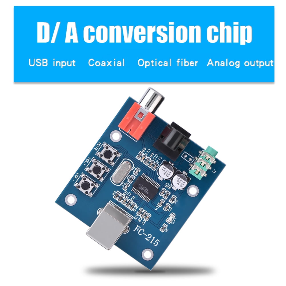 Sutinna PCM2704 Carte d/écodeur USB DAC vers S//PDIF Carte d/écodeur de Carte Son Mini USB HiFi Sortie analogique 3,5 mm F//PC