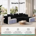thumbnail image 3 of Novilla Modular Sectional Sofa, Modern Cloud Sectional Couch with Smarts Coil™ Support, Upholstered Boneless Couch for Living Room Apartments Bedroom, No Assembly Required (3 Seater), 3 of 11
