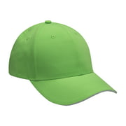 Adams Headwear Polyester, moisture wicking, brushed microfiber, six panel, mid-crown, structured cap with contrast color sandwhich visor, Adams cool-crown mesh lining and self-fabric hook.