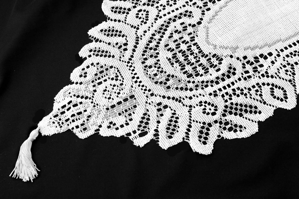 Gorgeous Wide Hand Bobbin Lace Embroidery Hemstitch White Cotton Table Runner 