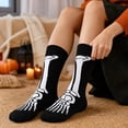 thumbnail image 7 of Voska Unisex Halloween Skeleton Cartoon Mid Calf Socks Breathable Ribbed Comfortable Fall Daily Socks, 7 of 7