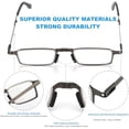 thumbnail image 6 of 2 Pack Upgraded Durable Ultra Thin and Lightweight Folding Reading Glasses for Men Women, Blue Light Blocking Compact Computer Foldable Readers, Pocket Portable Sturdy Frame Black & Blue 2.0x, 6 of 9