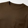 thumbnail image 3 of Smsaxvxz Men's 3/4 Sleeve Shirts Lightweight Crew Neck Pocket T-shirts Moisture Wicking Soft Comfort Casual Fall Tops Brown 3XL, 3 of 6