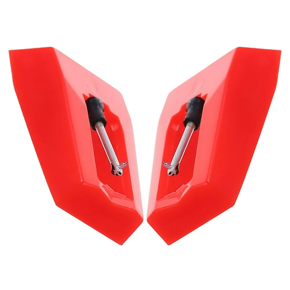 Hemoton 2pcs Player Stylus Needles Replacement for Turntable Vinyl Records Compatible with Vintage Phonograph Red