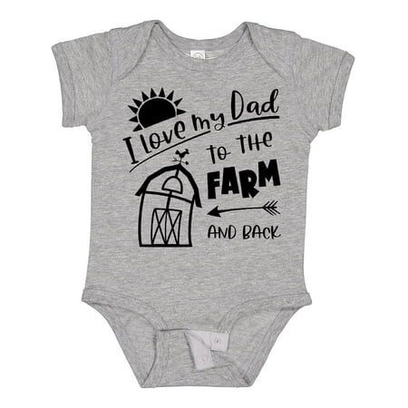 

Inktastic I Love My Dad to the Farm and Back Barn Design Gift Baby Boy or Baby Girl Bodysuit