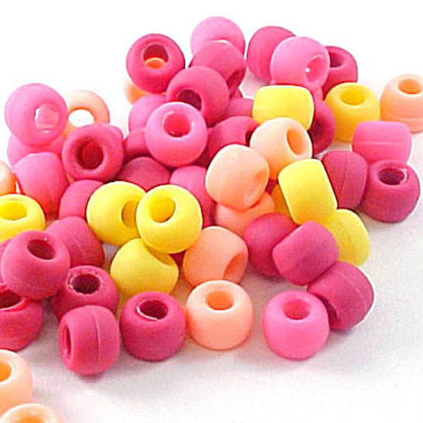Plastic Crow Beads Multi 9mm 1000 Pack