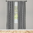 thumbnail image 3 of Ambesonne Black and White Curtains, Lattice Pattern, Pair of 28"x63", Black White, 3 of 5