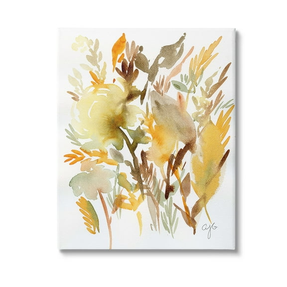 Stupell Industries Abstract Autumnal Foliage Botanical & Floral Painting Gallery Wrapped Canvas Art Print Wall Art, 16 x 20