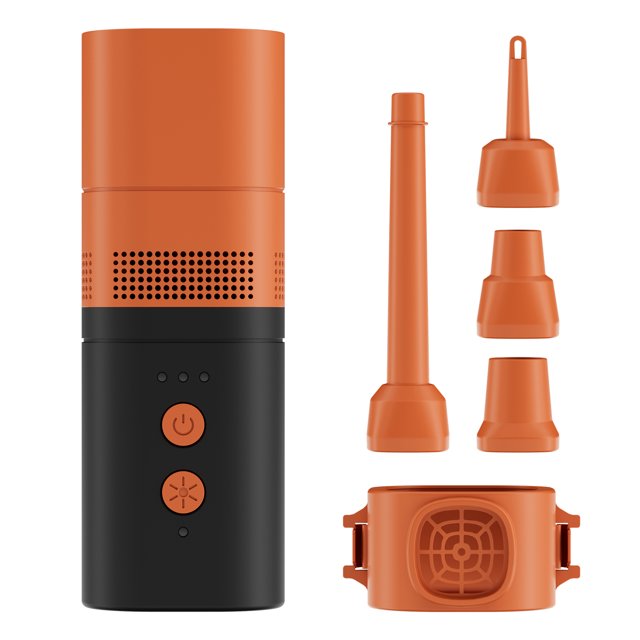 yeacher Portable 6000mAh Air Pump with 20W Fast Charging, High-Speed Brushless Motor, 800L/min Inflation, 5kPa Suction, and Multi-Function Nozzles for Inflating, Deflating, and Dusting