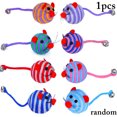 thumbnail image 1 of Cat Mouse Toy Nylon Creative Interactive Cat Rope Ball Pet Chew Toy Cat Bell Toy, 1 of 10