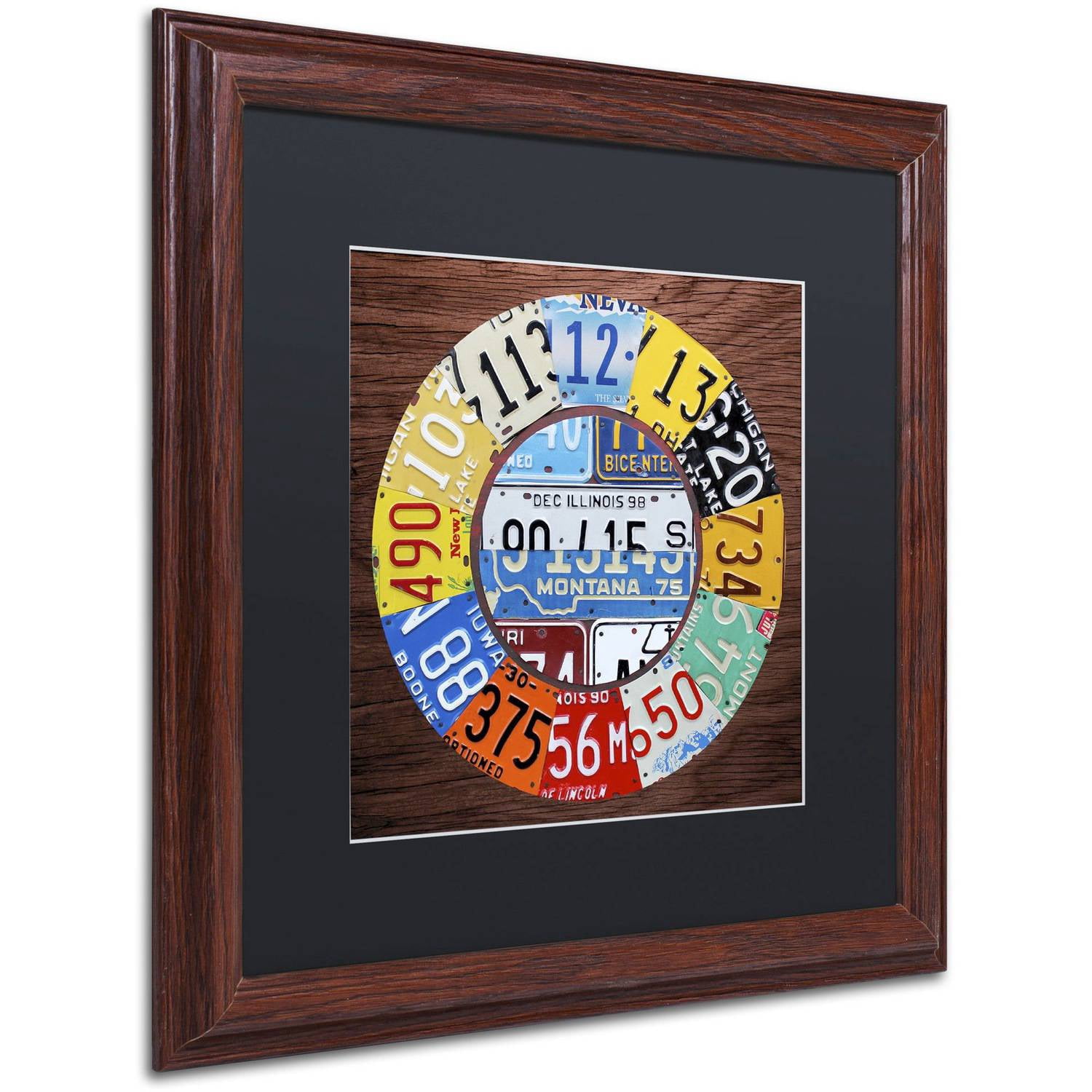 Trademark Fine Art 'Clock Square' Canvas Art by Design Turnpike, Black Matte, Wood Frame