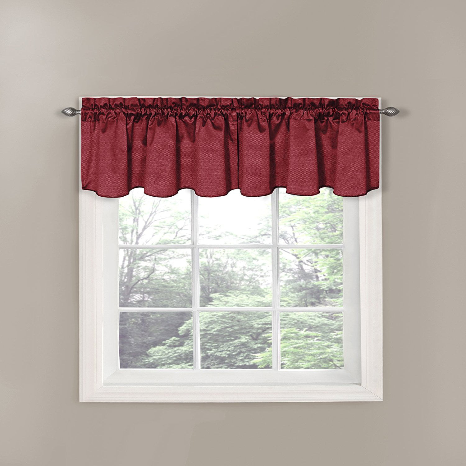 Eclipse Canova 42-Inch by 21-Inch Thermaback Blackout Scallop Valance Burgundy 