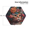 thumbnail image 2 of Pofeuu Flower Crown Cat Print Coasters for Drinks, 4Pack PU Leather Coasters, Bar Drink Coasters for Tabletop Protection, Furniture from Damage-Hexagon, 2 of 6