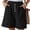 Black #16, variant on Women's Cotton Linen Shorts Elastic Waist Button Down Loose Shorts Wide Leg Summer Beach 2026 Shorts Navy 2XL