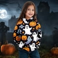 thumbnail image 2 of Gunia Baby Boy Girl Halloween Ghost Sweatshirt Child Toddler Long Sleeve Cartoon Graphic Warm Hoodie Pullover Tops Outfits Fall Clothes Black 12-18 Months, 2 of 4