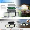 thumbnail image 3 of Daphino Luces solares para exteriores, 2500 lm, sensor de movimiento, luces exteriores, 3 cabezales, 355 gran angular, luces de calle, luces de seguridad impermeables con 3 modos (negro, no remoto, 1, 3 of 9