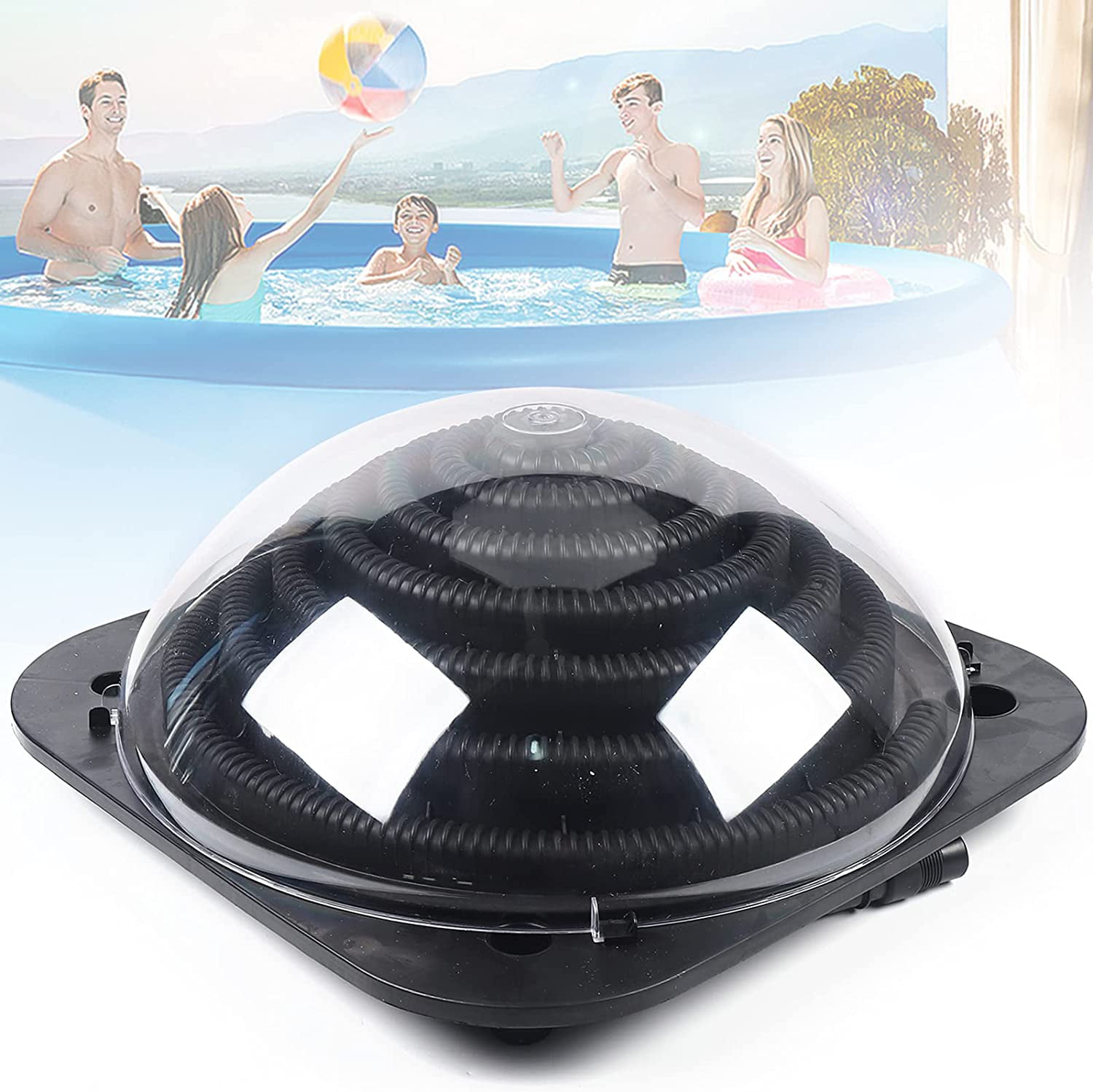 Black Outdoor Solar Dome Inground &Above Ground Swimming Pool Water Heater New 