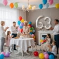 thumbnail image 6 of 40 Inch Silver Number 63 Foil Balloon – Jumbo Mylar Party Decoration for Birthday, Anniversary & Milestone Events, Helium or Air Fill, Self-Sealing, 6 of 8