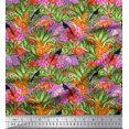 thumbnail image 1 of Soimoi Cotton Poplin Fabric Floral,Toucan & Flamingo Bird Print Fabric by The Yard 56 Inch Wide, 1 of 1