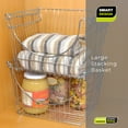 thumbnail image 6 of Smart Design Stacking Baskets with Handles - Set of 2 - Large  - 12.5 x 8.5 Inch - Chrome, 6 of 6