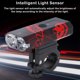 thumbnail image 5 of Naiovety Luz delantera de bicicleta USB para bicicleta 85 grados seguridad ajustable inteligente faro de alta visibilidad 600lm lámpara intermitente para Ciclismo negro rojo Naiovety OD024420-01, 5 of 6