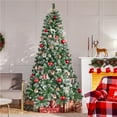 thumbnail image 2 of Yaheetech 7.5ft Pre-decorated Frosted Artificial Christmas Tree with Pinecones, Green, 2 of 7