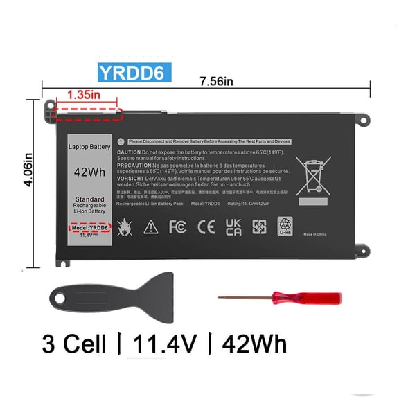 YRDD6  Battery For Dell Inspiron 15 3593