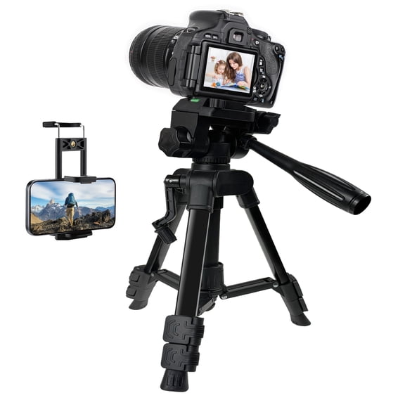 KALCINTY Mini Tripod for Camera, 25'' Small Tripod with Phone Holder and Quick Release, Portable Travel Tripod with Carry Bag