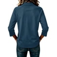 thumbnail image 7 of Garbnen Polo Shirts for Women Raglan Collared Henley 3/4 Sleeve Tops for Women Solid Color Casual Lightweight Trendy Business Women's Golf Shirt S, 7 of 7
