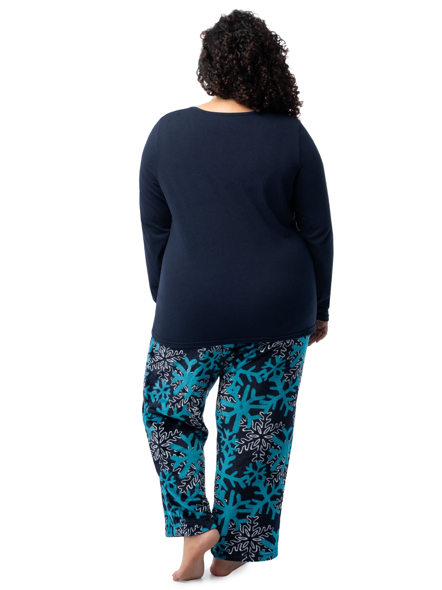 Fruit of the Loom Women's Beyond Soft Long Sleeve Top & Fleece Bottom Pajama Set, Sizes S-4X
