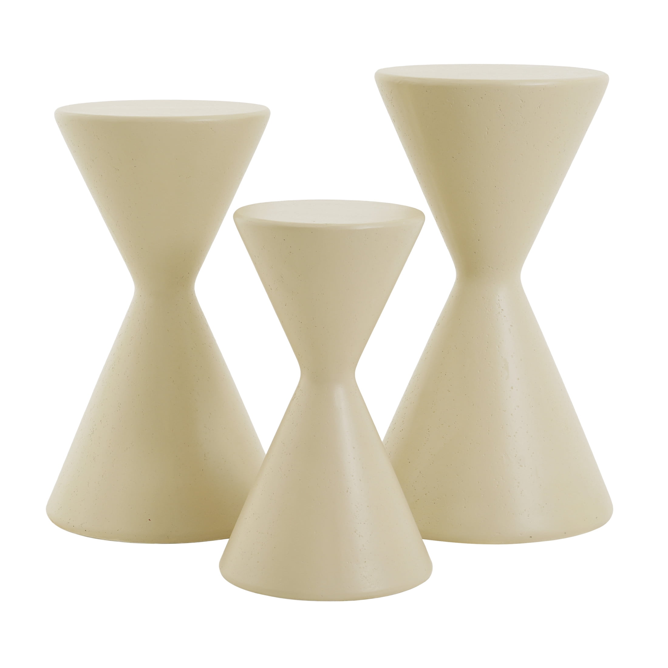 Christopher Knight Home Modern Round Garden Pedestal, Indoor Outdoor MGO Plant Stand, Beige, Set of 3
