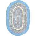 thumbnail image 1 of Rhody Rug KI07R036X060 3 x 5 in. Kids Isle Aqua Blue Banded Oval Rug, 1 of 1