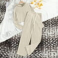 thumbnail image 5 of Esaierr Girls Knit Sweatshirt Pants 2Pcs Outfit Set for Kids Teen Knit Hooded Sweatsuit Top + Long Pants Set Spring Winter Fall Clothes Big Girls Tracksuits Sets for 8-14Years, 5 of 7