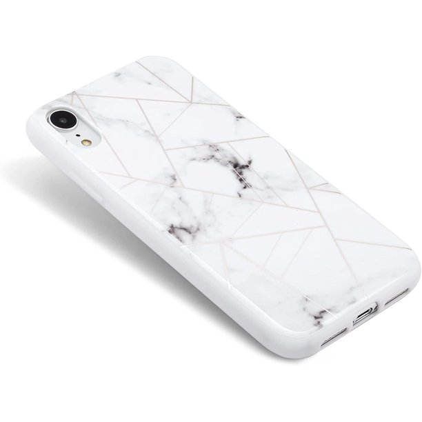 SAYDY Avani White Copper Marble Cute Phone Case for Women