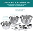thumbnail image 3 of 12-Piece Mix and Measure Set, Includes Mixing Bowls, Measuring Cups, Measuring Spoons, and Whisk, 3 of 7