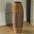 thumbnail image 6 of Antique Cylinder Style Floor Vase For Entryway or Living Room, Bamboo Rope, Brown 26" Tall, 6 of 8