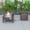 Brown, variant on LeisureMod Walbrooke Modern Square Fire Pit Table and Tank Holder with Powder Coated Aluminum Slats Design for Patio and Backyard Garden (Grey)