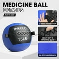 thumbnail image 4 of Mikolo Fitness 15LB Wall Ball, Soft Leather Medicine Ball, Blue Weighted Wall Ball with Non-Slip Grip, Full Body Dynamic Exercise Med Ball, Core Fitness, Strength Training, Conditioning Workouts, 4 of 8