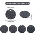 thumbnail image 5 of 24pcs 4 Style Electrophoresis Black Blank Tag Charm Stainless Steel Flat Round Earring Charms Disc Textured Pendants Tag Charms for Bracelet Necklace Jewelry Making 15mm Black, 5 of 7