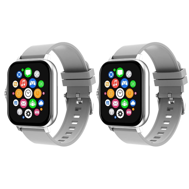 1.7" Smart Watches for Men Women with Bluetooth Call,Make Calls and Text Reply,AI Control,Fitness Tracker,Compatible iOS and Android,IP67 Waterproof,3 Days Use,Multiple Languages,2Pcs